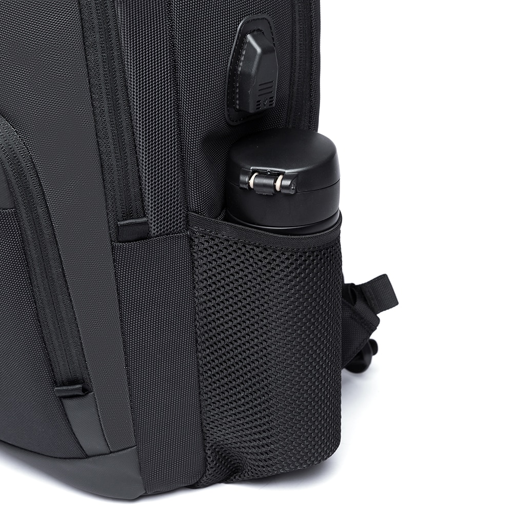 Rucsac laptop BANGE, compatibil 15.6 inch, USB, rezistent la apa, fixare pe valiza, buzunar antifurt, pentru scoala sau calatorie, BG1921, Negru