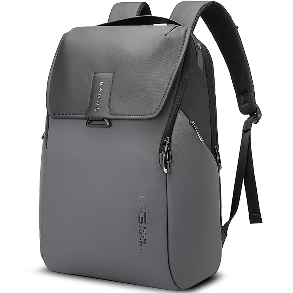 Rucsac laptop 15.6 inch, unisex, rezistent la stropi de apa, buzunar antifurt, clapa magnetica, sistem fixare pe valiza, potrivit pentru calatorii, BANGE, BG2581, Gri