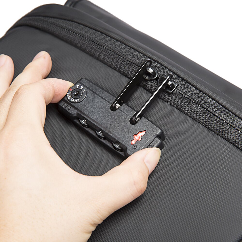Rucsac laptop 15.6 inch, port USB, si USB-C, lacat TSA, rezistent la stropi de apa, buzunar antifurt, sistem fixare pe valiza, potrivit pentru calatorii, BANGE, BG7276BK, Negru