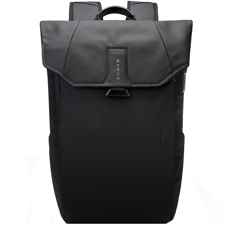 Rucsac laptop 15.6 inch, potrivit pentru calatorii, compartiment tableta, rezistent la stropi de apa, port USB, buzunar antifurt sistem fixare pe valiza, BANGE, BG2575BK, Negru