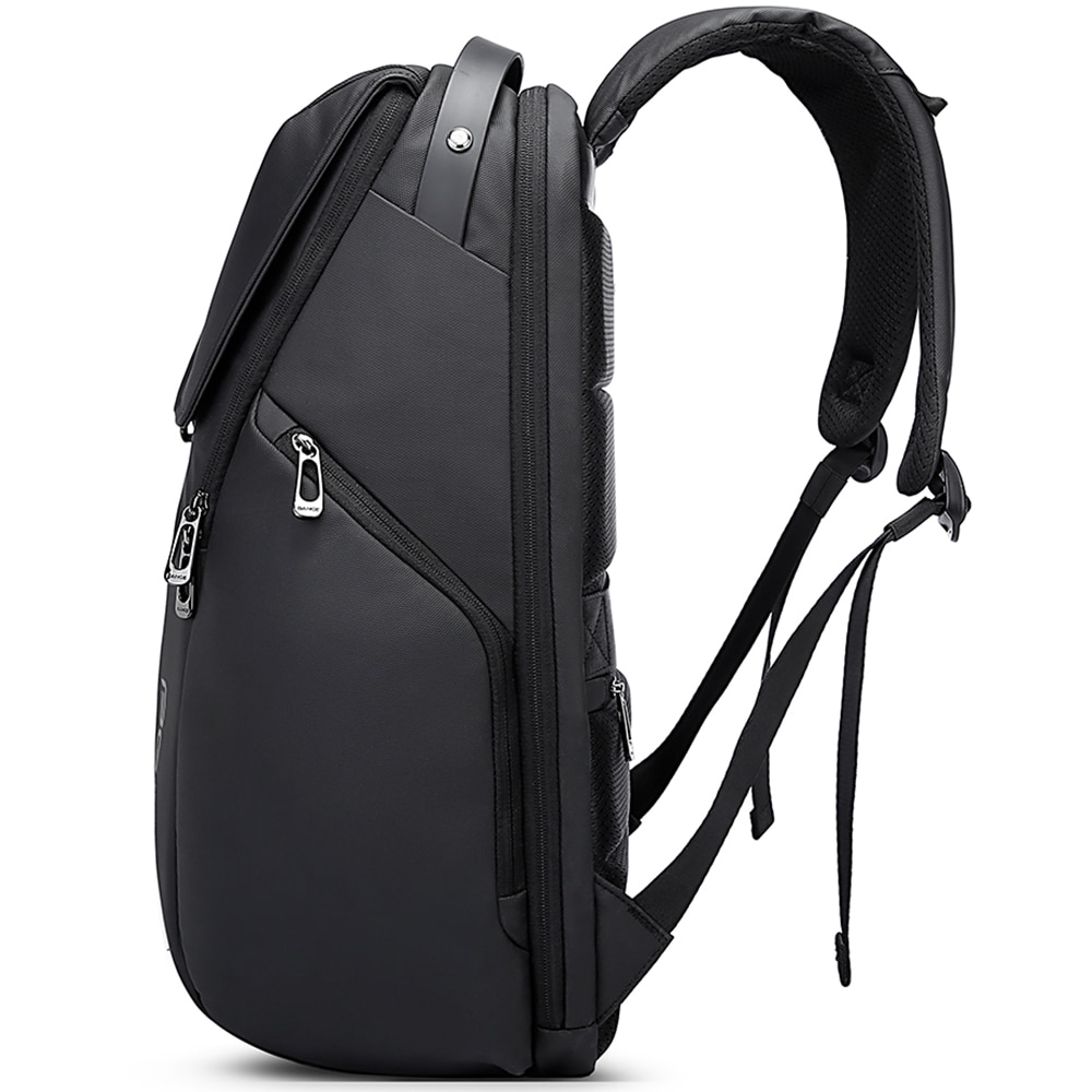 Rucsac laptop 15.6 inch, unisex, rezistent la stropi de apa, buzunar antifurt, clapa magnetica, sistem fixare pe valiza, potrivit pentru calatorii, BANGE, BG2581, Negru