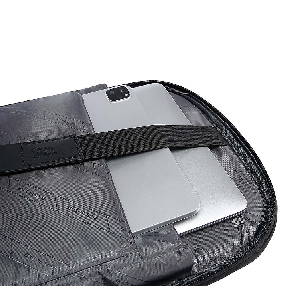 Rucsac laptop 15.6 inch, unisex, rezistent la stropi de apa, buzunar antifurt, clapa magnetica, sistem fixare pe valiza, potrivit pentru calatorii, BANGE, BG2581, Negru