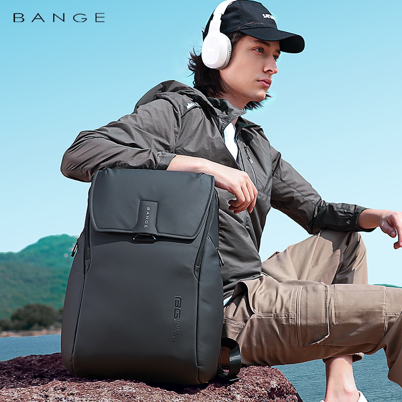 Rucsac laptop 15.6 inch, unisex, rezistent la stropi de apa, buzunar antifurt, clapa magnetica, sistem fixare pe valiza, potrivit pentru calatorii, BANGE, BG2581, Negru