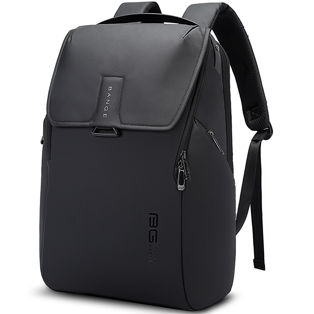 Rucsac laptop 15.6 inch, unisex, rezistent la stropi de apa, buzunar antifurt, clapa magnetica, sistem fixare pe valiza, potrivit pentru calatorii, BANGE, BG2581, Negru
