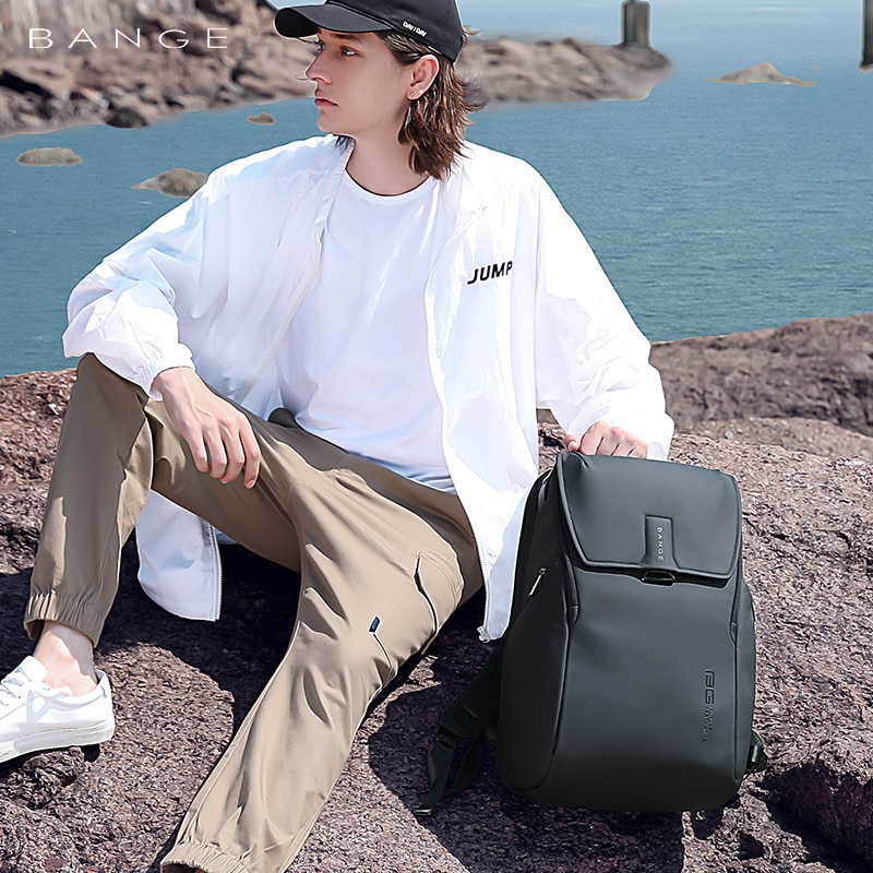Rucsac laptop 15.6 inch, unisex, rezistent la stropi de apa, buzunar antifurt, clapa magnetica, sistem fixare pe valiza, potrivit pentru calatorii, BANGE, BG2581, Negru