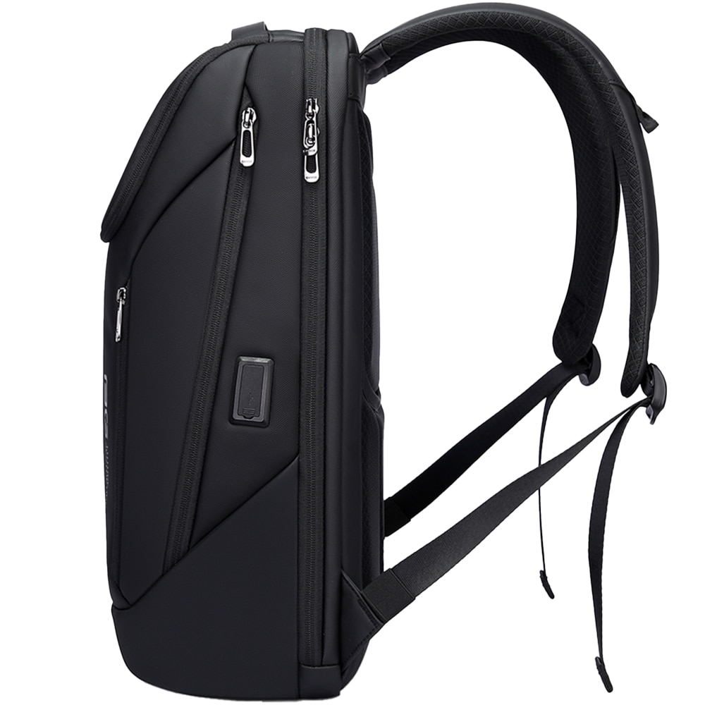 Rucsac laptop 15.6 inch, port USB, si USB-C, rezistent la stropi de apa, sistem fixare pe valiza, potrivit calatorii, BANGE, BG2517BK, Negru