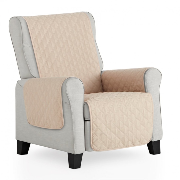 Husa de protectie pentru fotoliu, 55 cm, Poliester, Bej