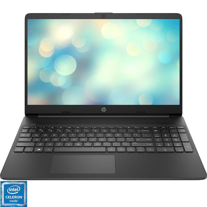 Laptop HP 15s-fq3020nq cu procesor Intel Celeron N4500, 15.6" HD, 4GB, 256GB SSD, UHD Graphics. Free Dos, Negru