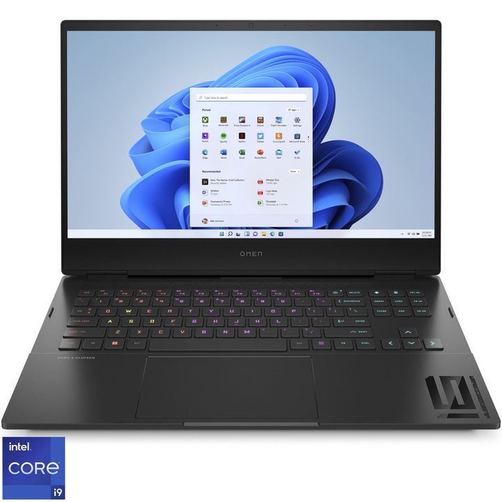 Laptop Gaming HP Omen 16-k0000nq cu procesor Intel® Core™ i9-12900H pana la 5.00 GHz, 16.1", QHD, 165Hz,16GB, 2TB SSD, nVidia RTX 3070Ti 8GB, Windows 11 Home, Black