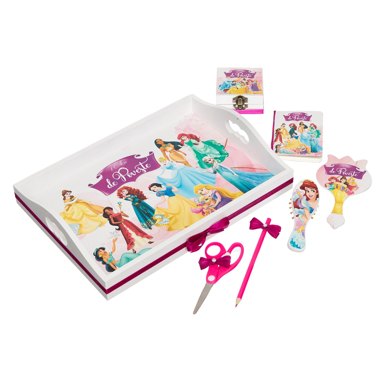 Tavita mot personalizata cu nume si data, Printesele Disney, Roz, 7 ...