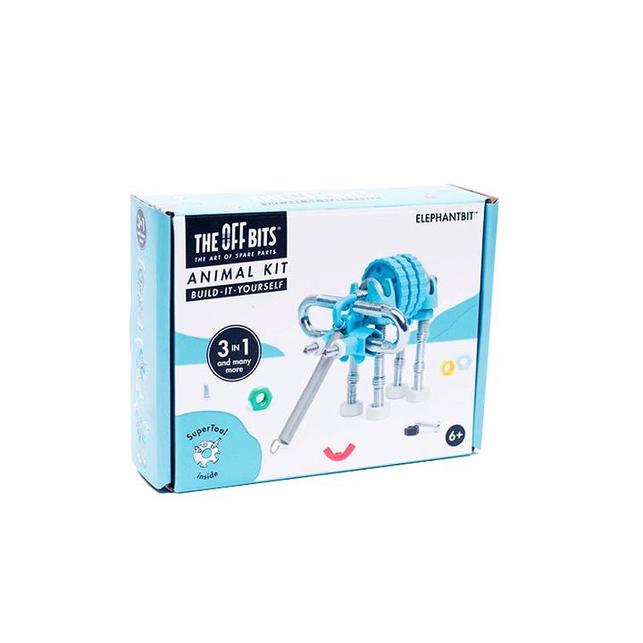 Set de construit cu suruburi si piulite, ElephantBit, The OFFBITS, 44 piese