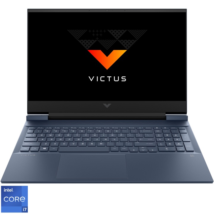 Лаптоп Gaming Victus by HP 16-d1007nq, Intel® Core™ i7-12700H, 16.1, Full HD, 144Hz, 16GB, 1TB SSD, NVIDIA® GeForce® RTX™ 3050 Ti 4GB, Free DOS, Performance Blue