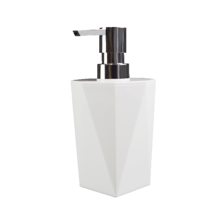 Дозатор за течен сапун, модел диамант, Sepio бяло