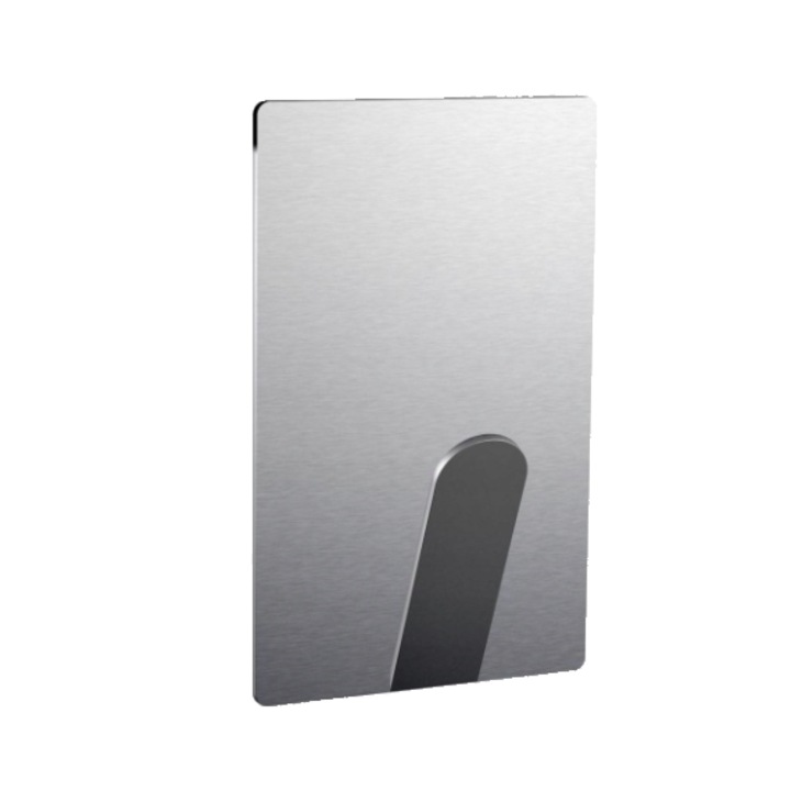 Set 8 agatatori cuier autoadezive, inox, dreptunghiulare Sepio