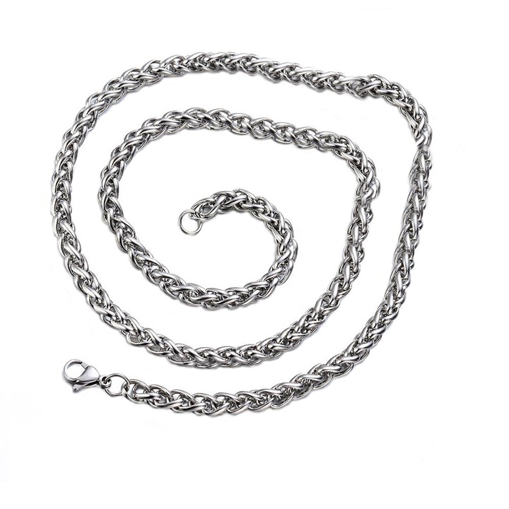 Colier inox 4230C, Sic Moda, Argintiu, lungime 80 cm, 3 mm