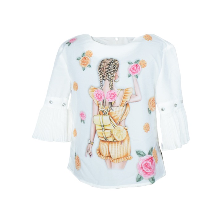 Bluza cu maneca 3/4 pentru fete Mini Junior 4819-A-134, Multicolor 81378