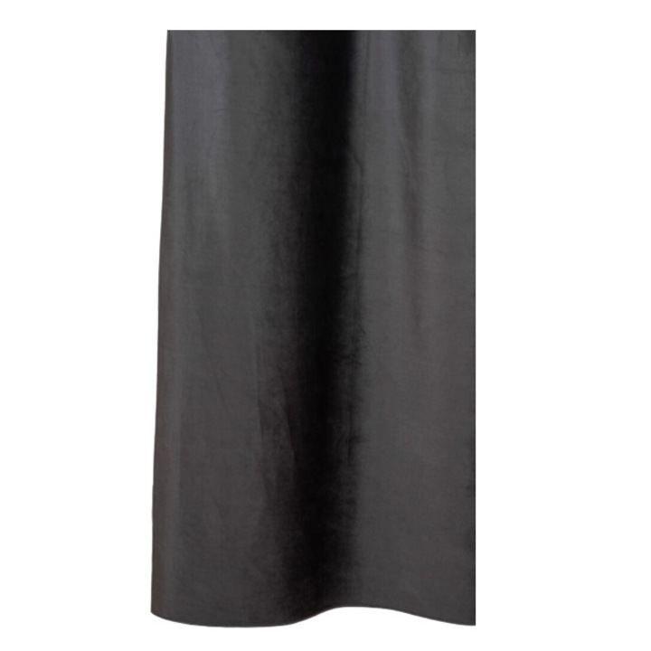 Material textil pentru draperie Victoria 17, model uni, culoare gri inchis, 100x280 cm