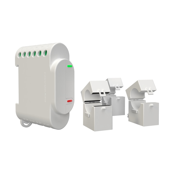 Releu inteligent, Shelly 3EM, Cu 3 transformatoare de curent de 120A, Alb