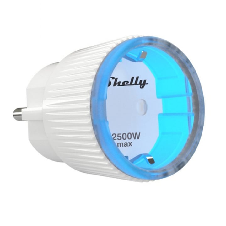 Мини интелигентен контакт Shelly Plug S, с разходомер (12A / 2500W), Wifi