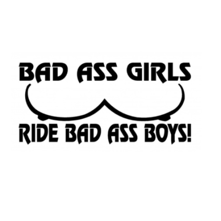 Matrica Bad ass girl, fekete, 20cm
