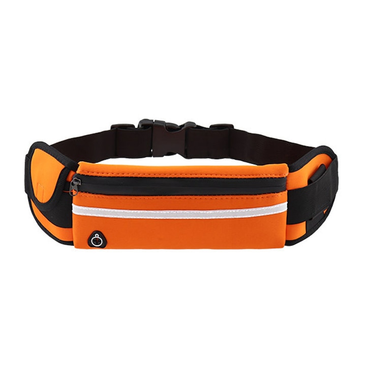 ASKSA Водоустойчива отразяваща чанта за бягане Отвор за слушалки Бутилка за вода/телефон/ключодържател Оранжев