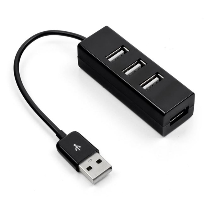 Външен хъб с 4 USB 2.0 порта, черен