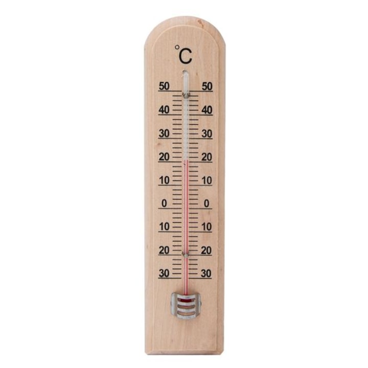 Дървен термометър за стая DecorCasa 19см