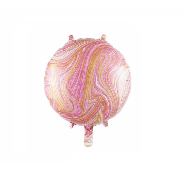 Alufóliából készült figura lufi, kerek, Satire Pink, 45 cm