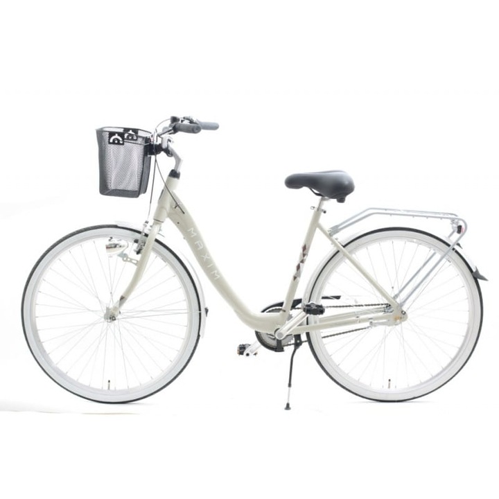 Bicicleta de oras, Portbagaj, Cos, Roti de 28'', Cadru de 20'', Gri/Alb