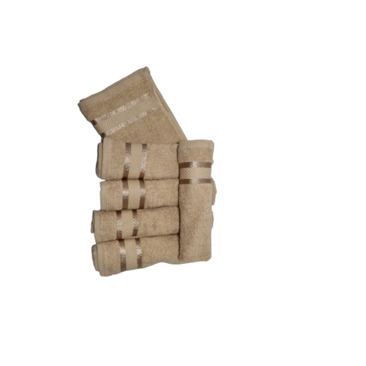 Комплект 6 кърпи за ръце, 100% памук, 30 х 50 см, цвят Капучино