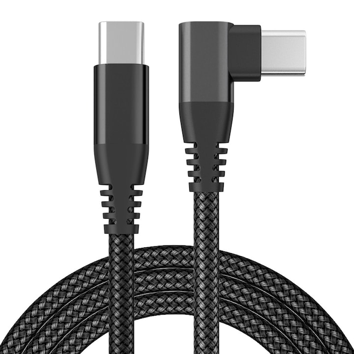 Töltőkábel, USB Type C - USB Type C, 60W, 1 m, Fekete