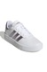 adidas Sportswear, Pantofi sport din piele ecologica cu detalii logo Court, Alb, Argintiu inchis, 5
