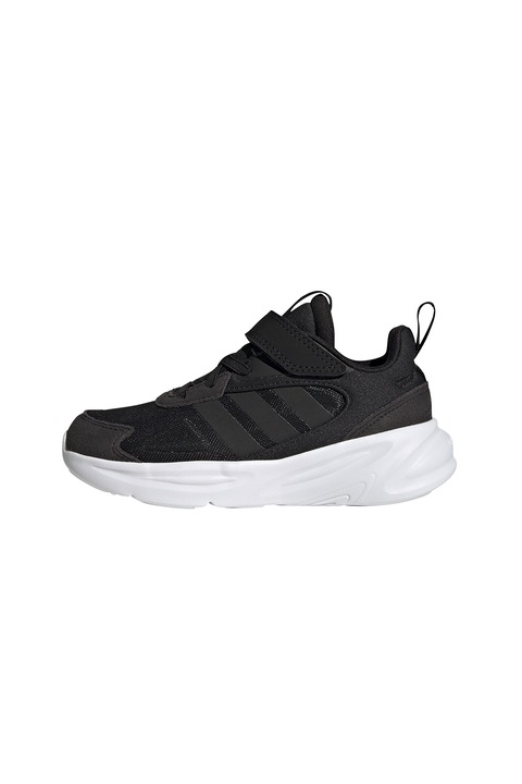 adidas Sportswear, Pantofi sport cu insertii din plasa cu inchidere velcro Ozelle, Negru, 30 EU