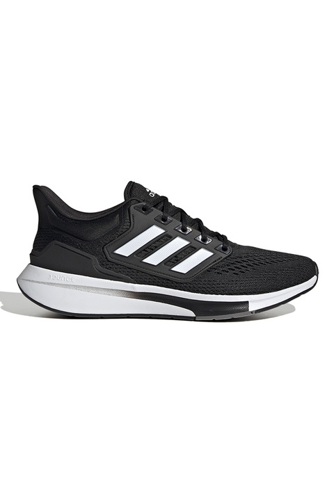 adidas Performance, EQ21 hálós anyagú kötött futócipő, Fehér/Koptatott fekete