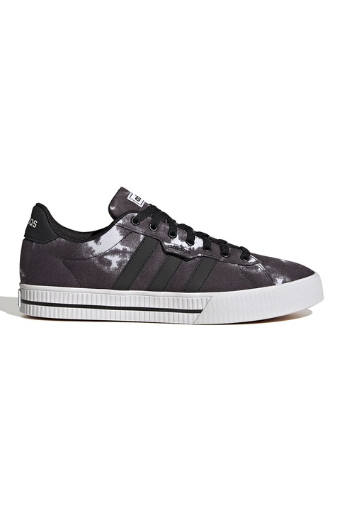 adidas Sportswear, Tenisi cu aspect tie-dye Daily 3.0, Alb/Negru