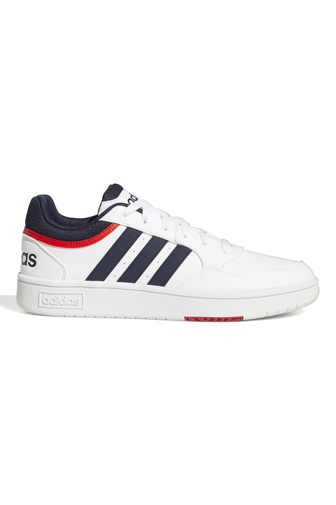 adidas Sportswear, Hoops 3.0 műbőr sneaker, Piros/Törtfehér/Tengerészkék