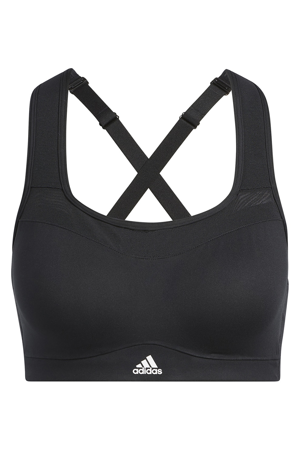 adidas Performance, Sutien cu suport sporit si bretele incrucisate pentru  fitness TLDR, Negru, S-A-C 