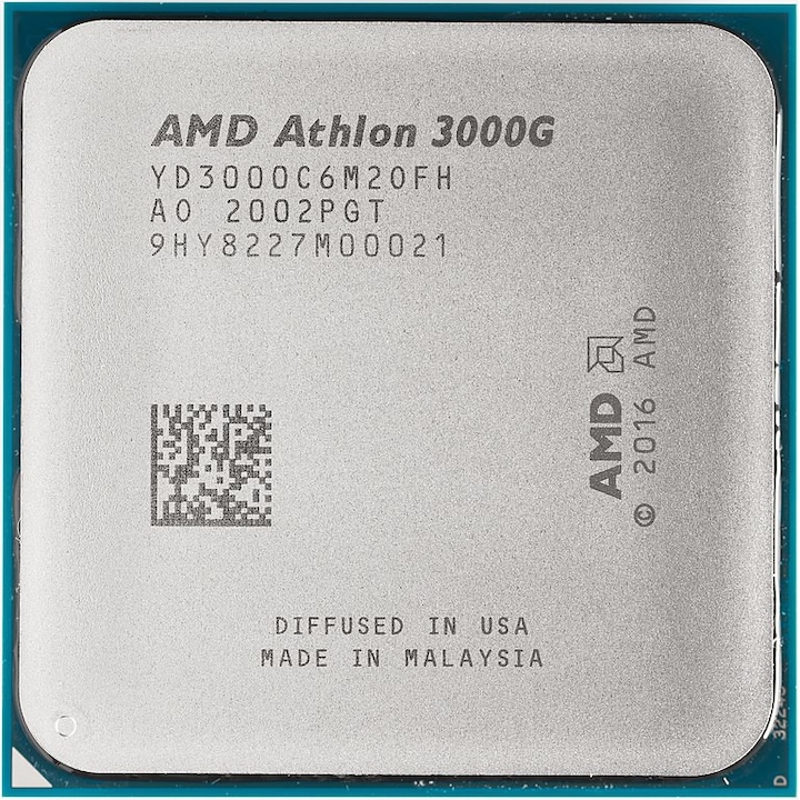 AMD Athlon 3000G processzor, 4 MB, 3.5 GHz Radeon Vega 3-mal, AM4 foglalat, tálca, hűtő nélkül
