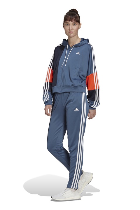 adidas Sportswear, Trening cu model colorblock Bold Bold, Albastru prafuit