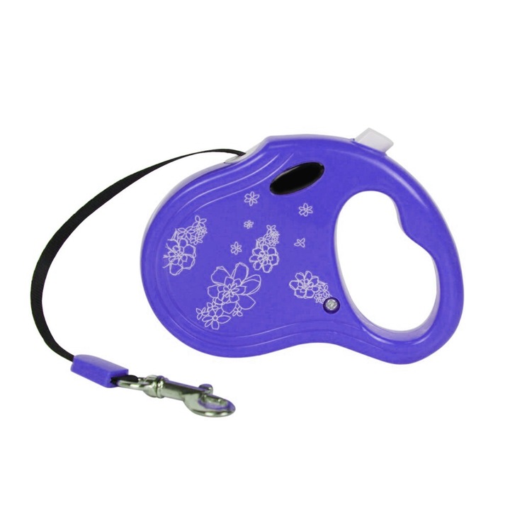 Lesa retractabila 4Dog, Talie mini, Mov, 3 m