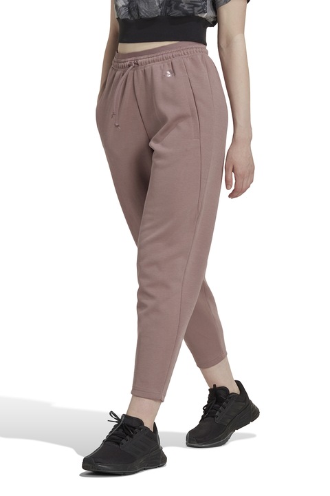 adidas Sportswear, Pantaloni sport lejeri cu talie inalta Essentials, Maro deschis