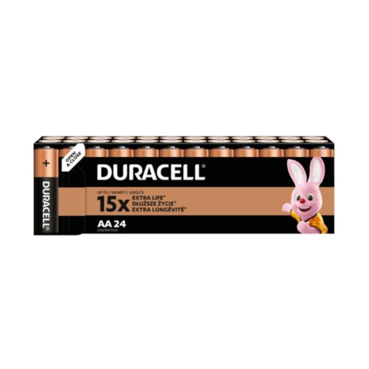 Set baterii, Duracell, Basic, AA, 24 buc