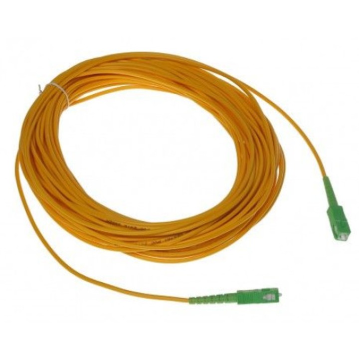 Patchcord FTTH SC/APC singlemode 20 m conectori verzi