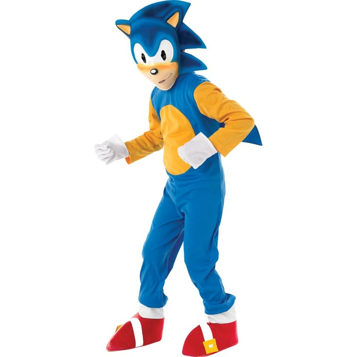 Costum Sonic pentru baiat, 5 - 6 ani 110 - 116 cm