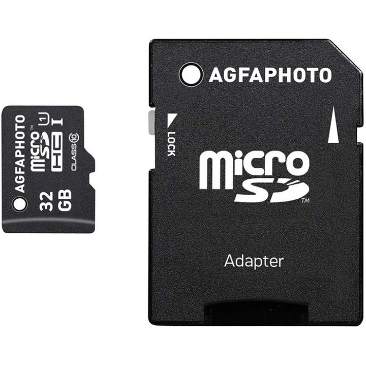 Micro SDHC Class 10 UHS 1 карта с памет със SD адаптер, 32 GB
