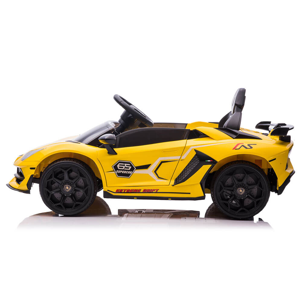 Детска кола 12V Lamborghini Дистанционно Скорост 3-8 км/ч, Жълто - eMAG.bg