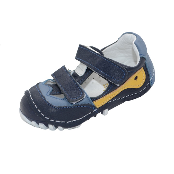 Pantofi din piele pentru baieti Small Foot SMLFS-23-21, Bleumarin 81427