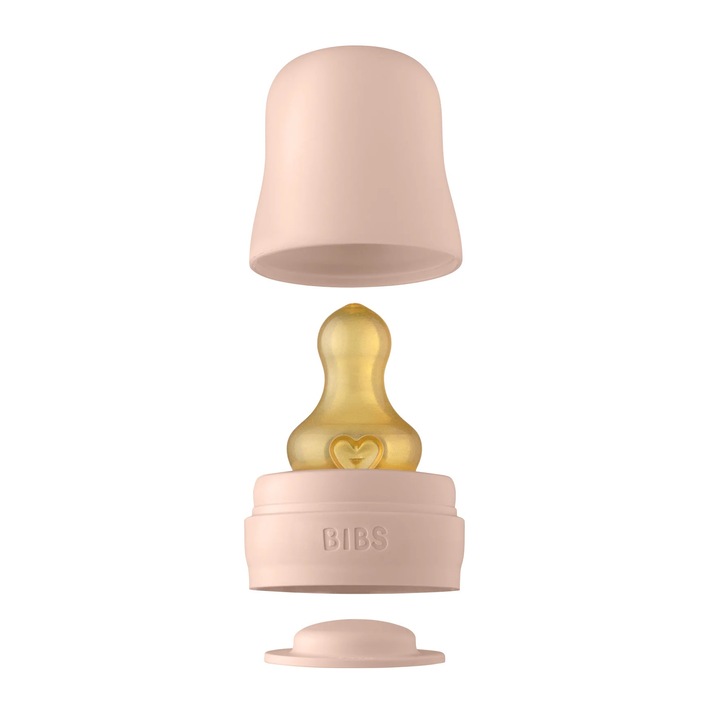 Set anti-colici pentru biberoane de sticla BIBS, Blush