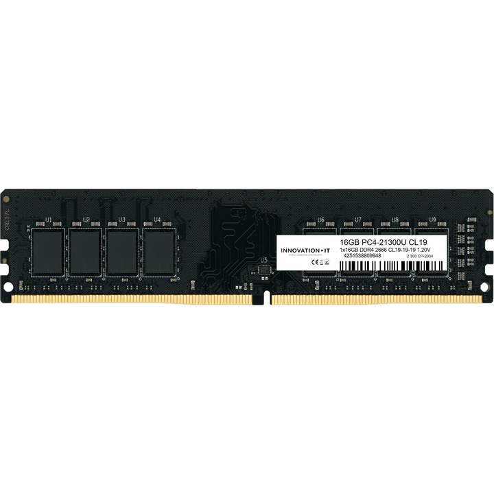 Памет RAM, Innovation IT, DDR4, 2666 Mhz, 16 GB, CL19-19-19, 1.20 V LD 8-chips, Inno16G26662GS