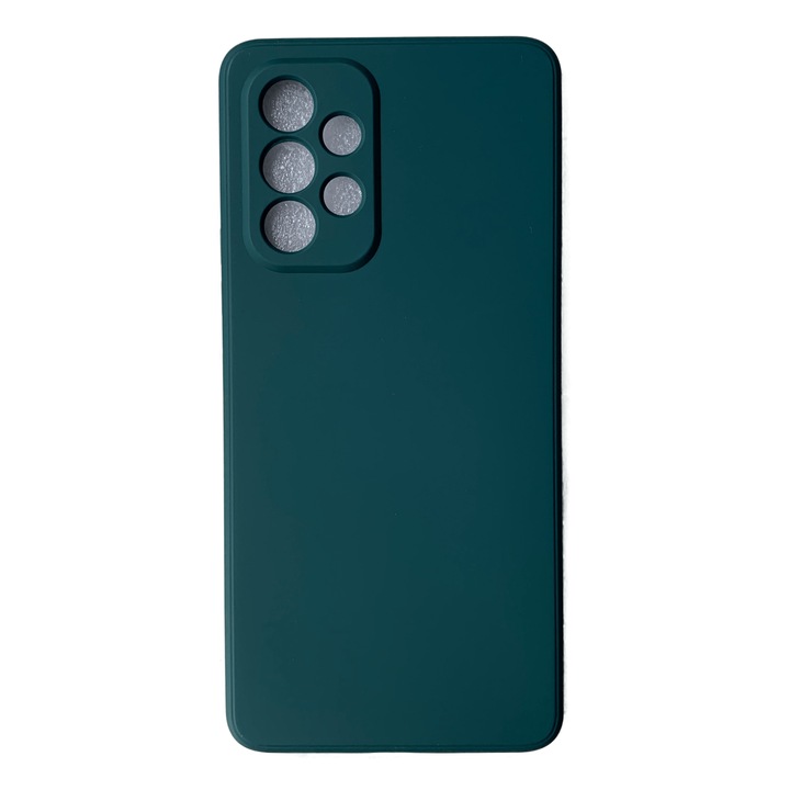 Szilikon burkolat kameravédelemmel és belül mikroszálas, kompatibilis a Samsung Galaxy A72 / A72 5G / Sötétzöld